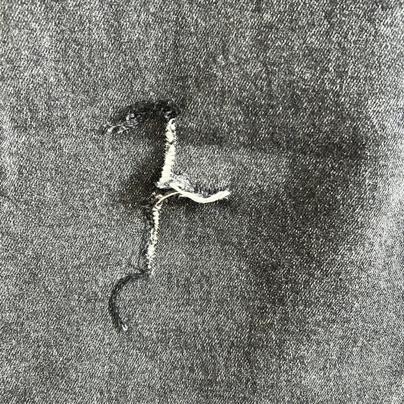 ALLSAINTS Dean Damaged Slim Fit Cropped Jeans in Washed Black Size 38 - Picture 8 of 13